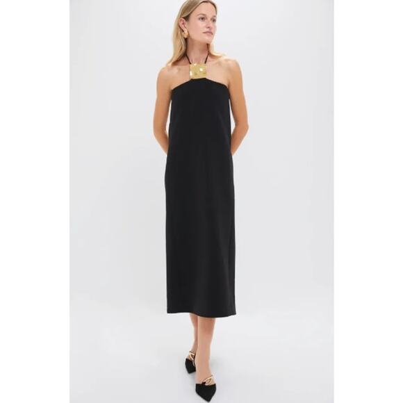 ALEXIS Black Sezane Midi Dress Gold Accent Size XS NWT Retail $795 Tuckernuck - Picture 3 of 6
